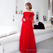 HQ159 Floor Length A-line 2019 New Elegant Long Evening Dress Ostrich Feathers  Fancy Ladies Long Evening Party Wear Gown